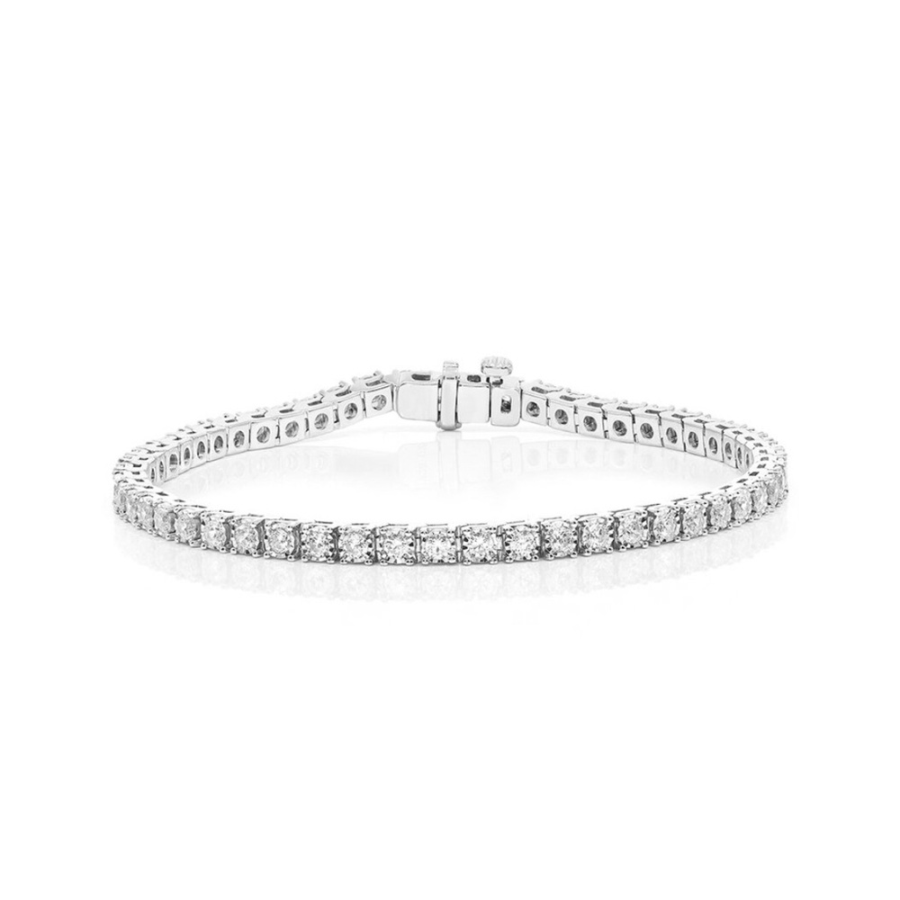 3 Carat Silver Tennis Bracelet Lab Grown Diamonds